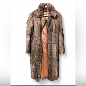 Authentic Rabbit Fur Coat - Vintage Long Women's Jacket